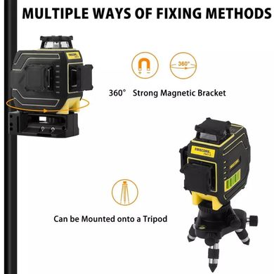Лазерний рівень Firecore F94T-XG 3D зелений промінь ВіДКАЛІБРОВАНИЙ лазерний нівелір