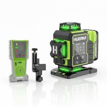 Лазерний рівень Huepar W04CG 4D 16 ліній 360&deg; Osram з електроповоротом + приймач