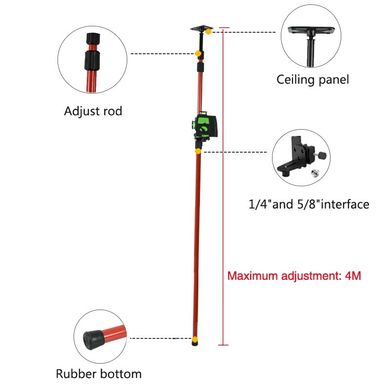 Розпірна ШТАНГА для лазерного рівня 4м Firecore різьблення 1/4 і 5/8
