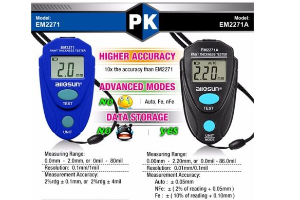 Allosun EM2271A толщиномер тестер краски обновленная версия ЕМ2271 Аллосан