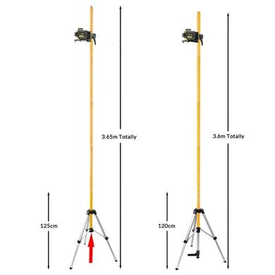 Штанга з триногою 2в1 для лазерного рівня Firecore Fukuda Huepar 3.7м