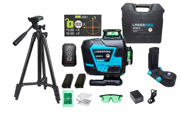 Відкалібрований Лазерний рівень  Laser PRO G04CG 4D &mdash; 16 зелених ліній 360&deg; + штатив 1,4 м