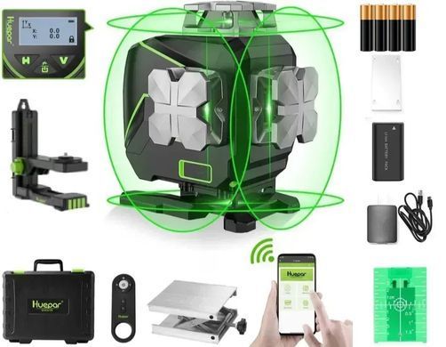 Лазерний рівень Huepar S04CG 4D 16 ліній 360&deg; | Bluetooth | З приймачем