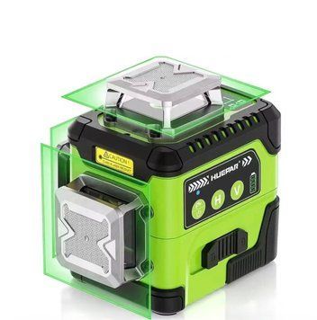 Huepar Y03CG 3&times;360&deg; лазерний рівень з LCD-дисплеєм &mdash; 12 зелених ліній